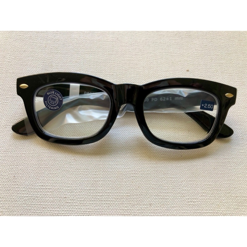 New Lois Black PEEPERS BLUE LIGHT FILTERING Readers +2.50